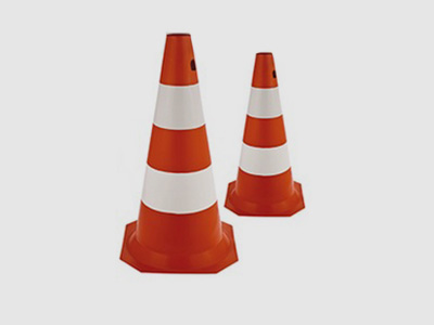 CONE EM PVC LARANJA / BRANCO - 50CM / 75CM