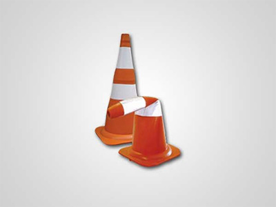 CONE EMBORRACHADO 75CM - LARANJA/BRANCO REFLETIVO